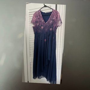 Blue and Purple short sleeve dress - Large  Bought in England, doesn't fit
